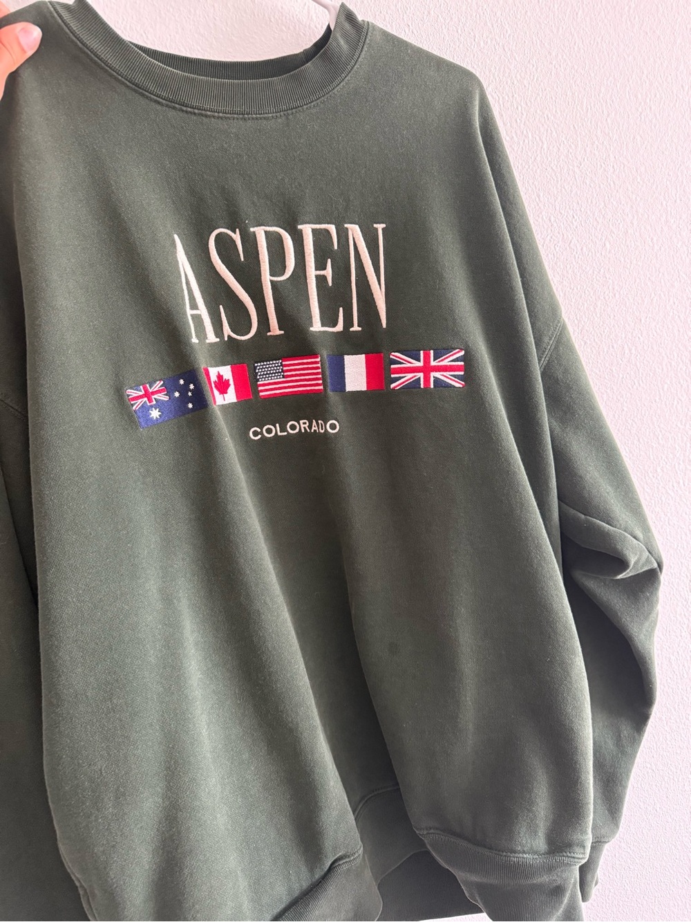 Aspen Colorado Flag Graphic Crewneck Sweater